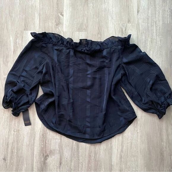 Blue Off the Shoulder Top 2X - Picture 5 of 5